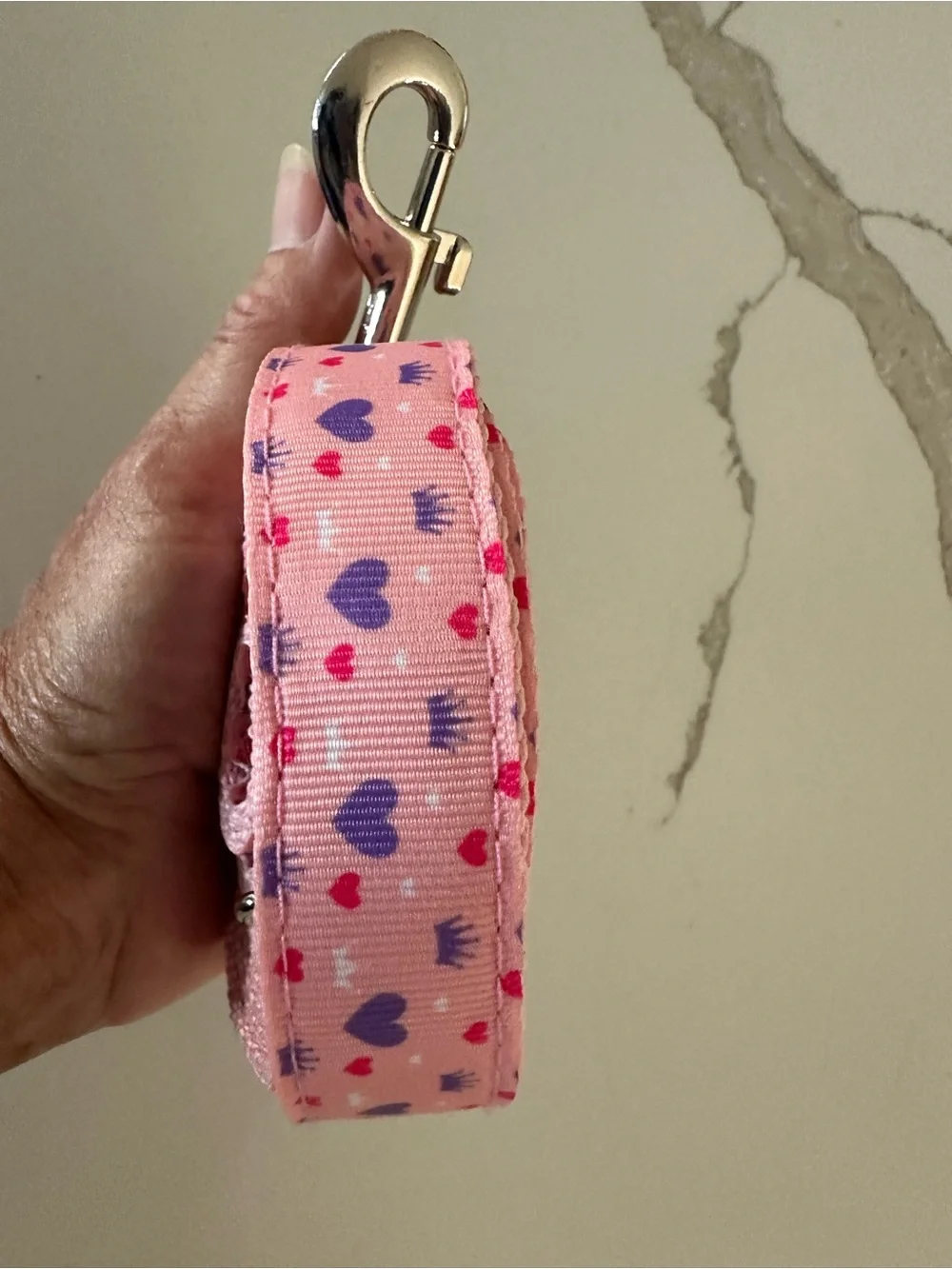 Dog Heart-Print Pink Leash NEVER USED!